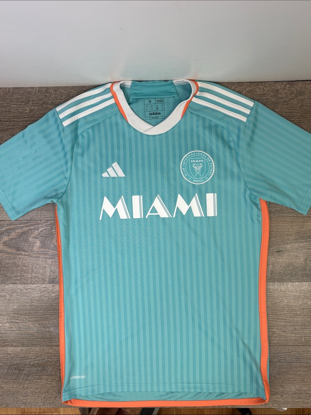 Adidas Inter Miami CF Lionel Messi #10 Third Jersey 2024 Aqua/Orange Men’s M